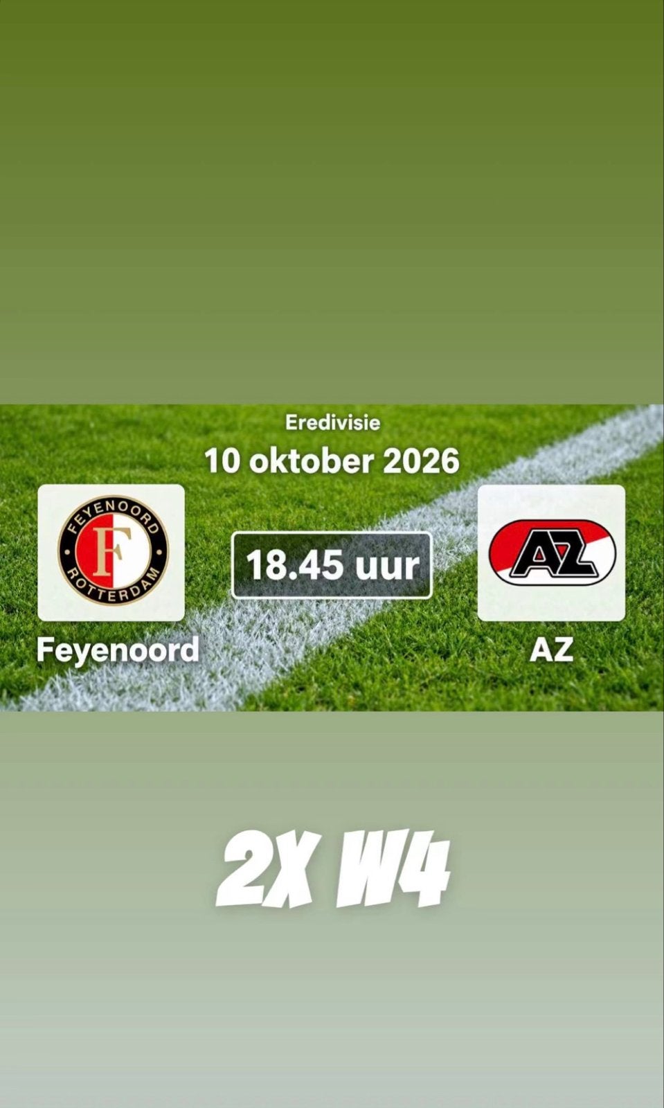 2x vak W tickets Feyenoord - AZ, Twee personen