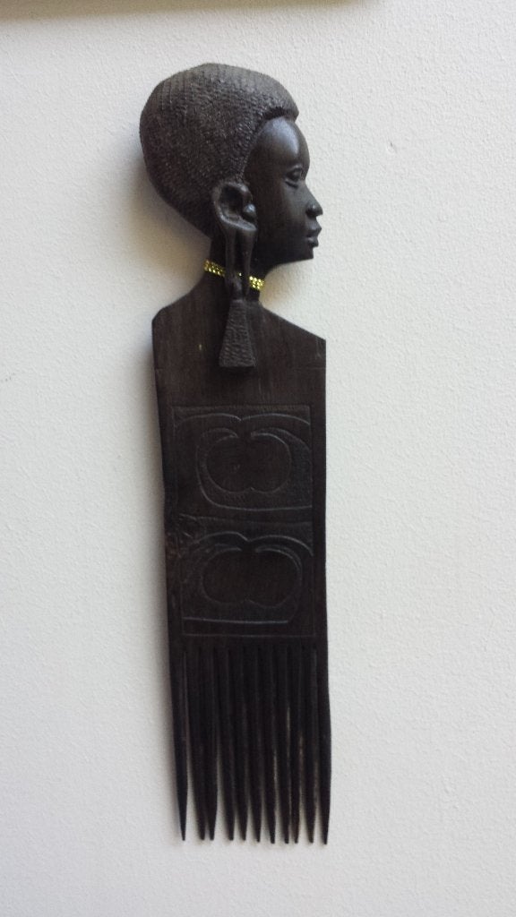 Afrikaanse KAM ~ Houten AFRO Haarkam ~ Tribal ART ~ MACONDE, Antiek en Kunst, Houtsnijwerk, Ophalen of Verzenden, Handgemaakt