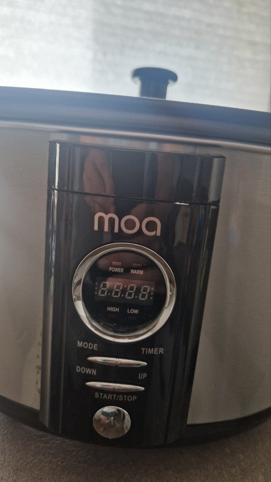 HAGEL NIEUWE MOA Slowcooker 6.5L - Zilver/Zwart met Timer, Ophalen, Timer, Nieuw
