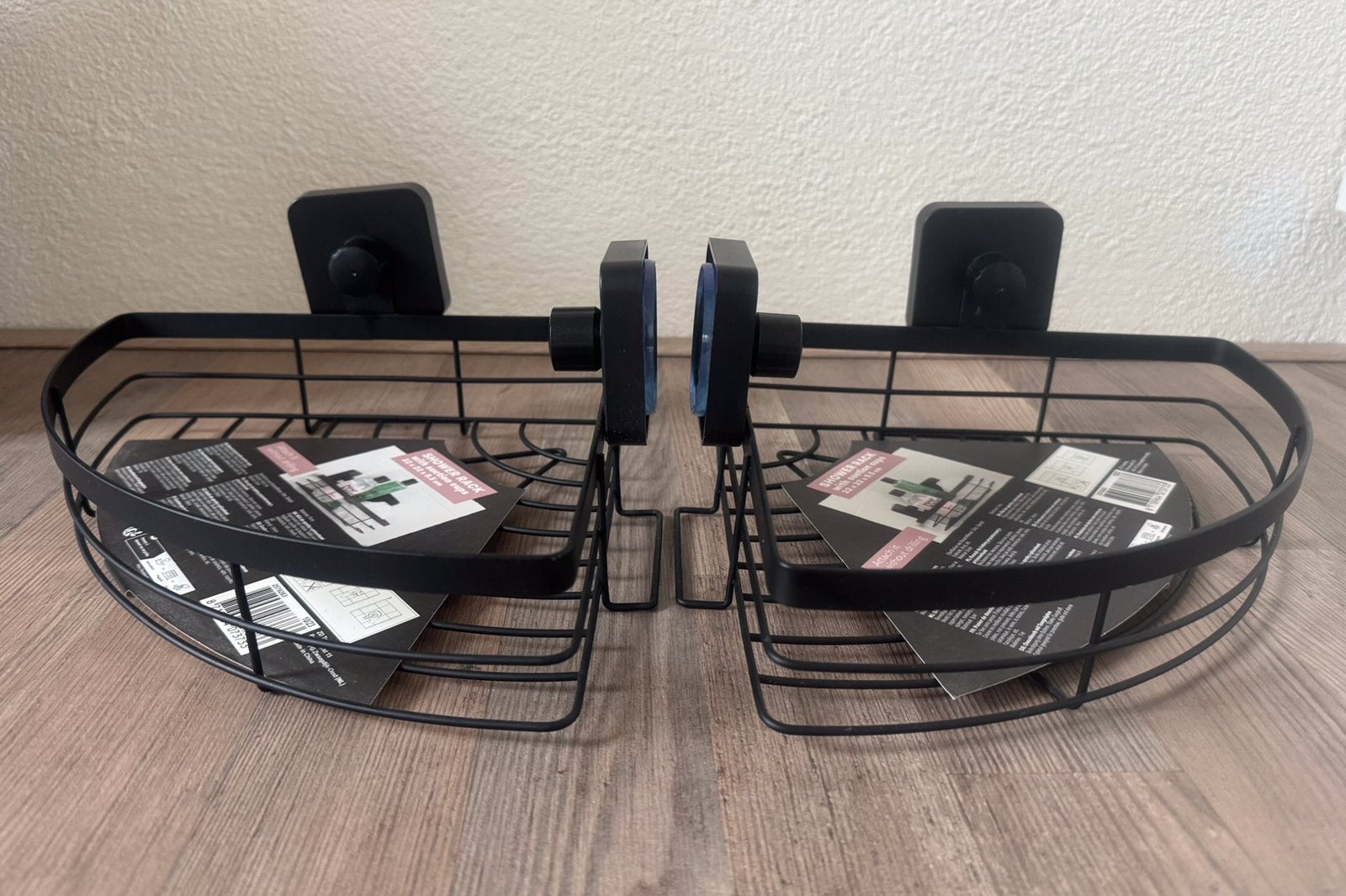 Set nieuwe zwarte doucherekjes met zuignap, Ophalen, Nieuw, Zwart