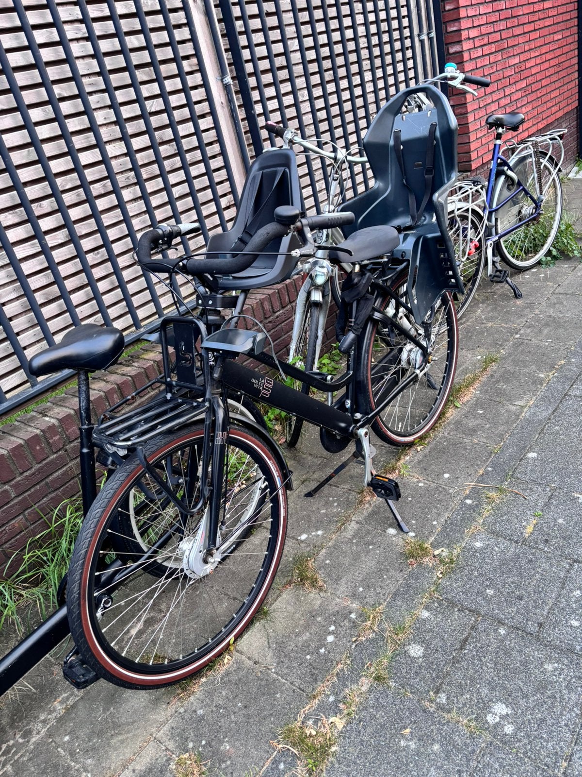 Moederfiets met twee stoeltjes, Fietsen en Brommers, Fietsen | Dames | Moederfietsen, Ophalen, 2 zitjes, Gebruikt, Overige merken