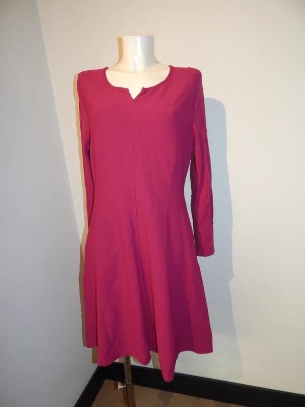 Marccain fucia roze jurk stretch breisel uitlopende rok N5, Kleding | Dames, Verzenden, Maat 42/44 (L), Zo goed als nieuw, Roze