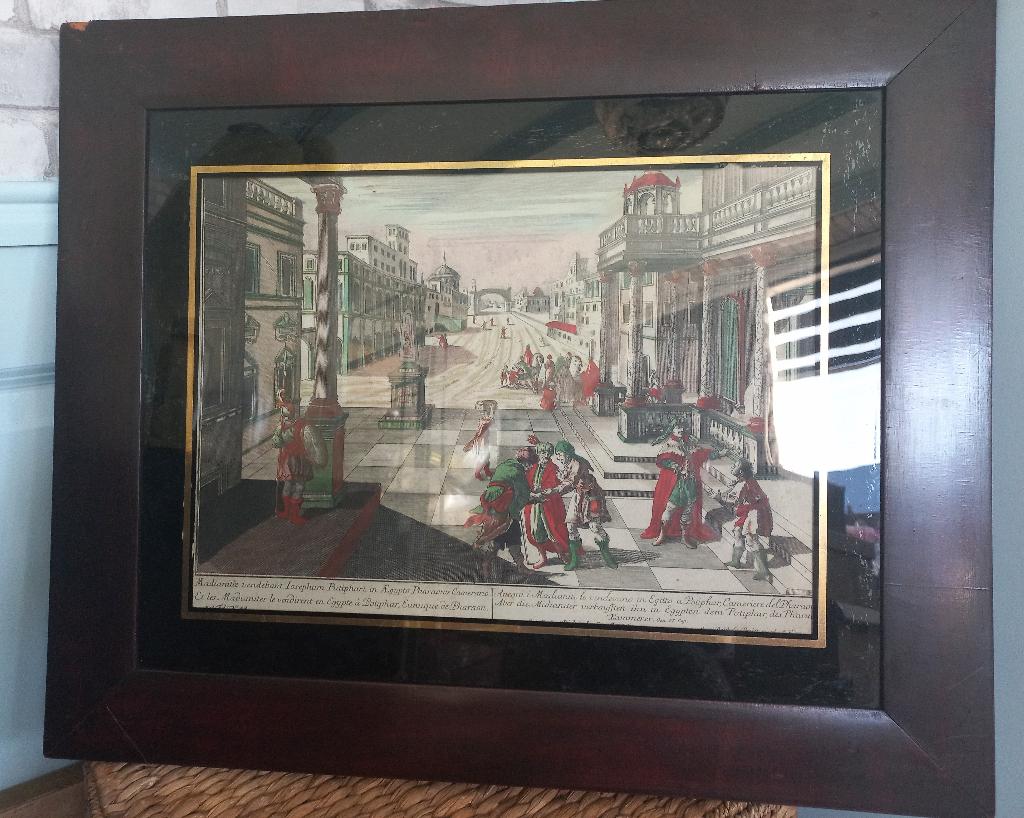 Antieke opticaprint van Georg Balthasar Probst in lijst #1, Antiek en Kunst, Kunst | Overige Kunst, Ophalen of Verzenden