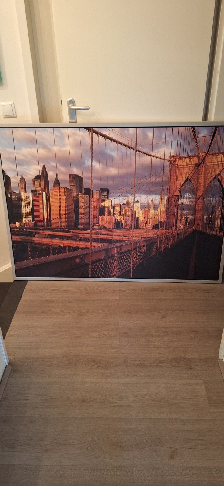 IKEA VILSHULT Brooklyn Bridge Canvas 140x100cm, Ophalen, 100 tot 125 cm, 75 cm of meer, Print
