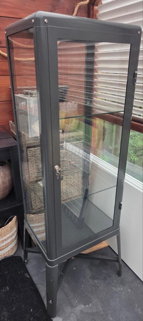 IKEA FABRIKÖR Vitrinekast, Ophalen, Industrieel, Modern, 50 tot 100 cm, Glas