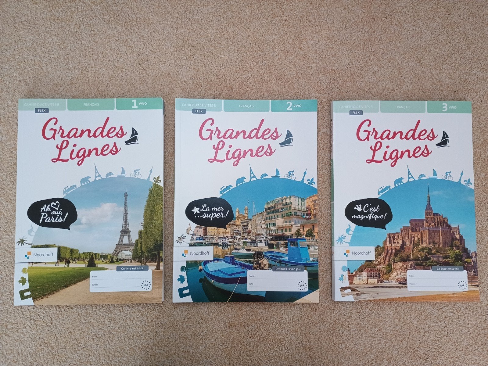 Grandes Lignes Frans VWO 1, 2, 3 Werkboeken Noordhoff, Ophalen of Verzenden, Zo goed als nieuw, Diverse auteurs