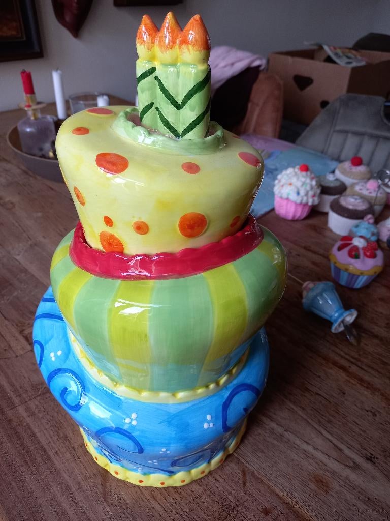 voorraadpot 36 cm H keramiek taart, koekpot, keuken, Ophalen, Zo goed als nieuw