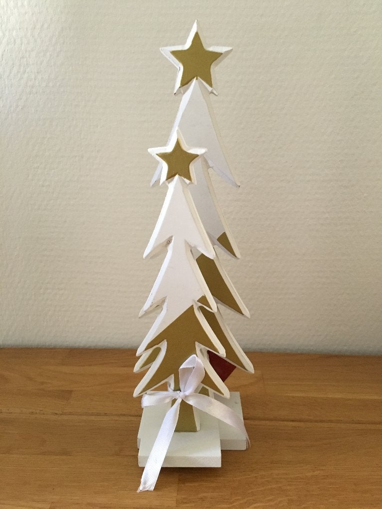 kerst Villeroy & Boch Christmas houten kerstboom wit/goud, Ophalen of Verzenden, Nieuw
