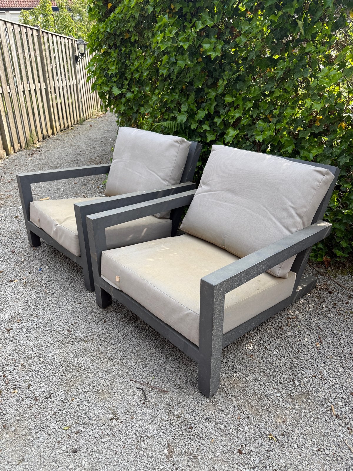 Complete Loungeset met Tafel en Hocker - Gebruikt, Tuin en Terras, Ophalen, Gebruikt, 6 zitplaatsen, Aluminium