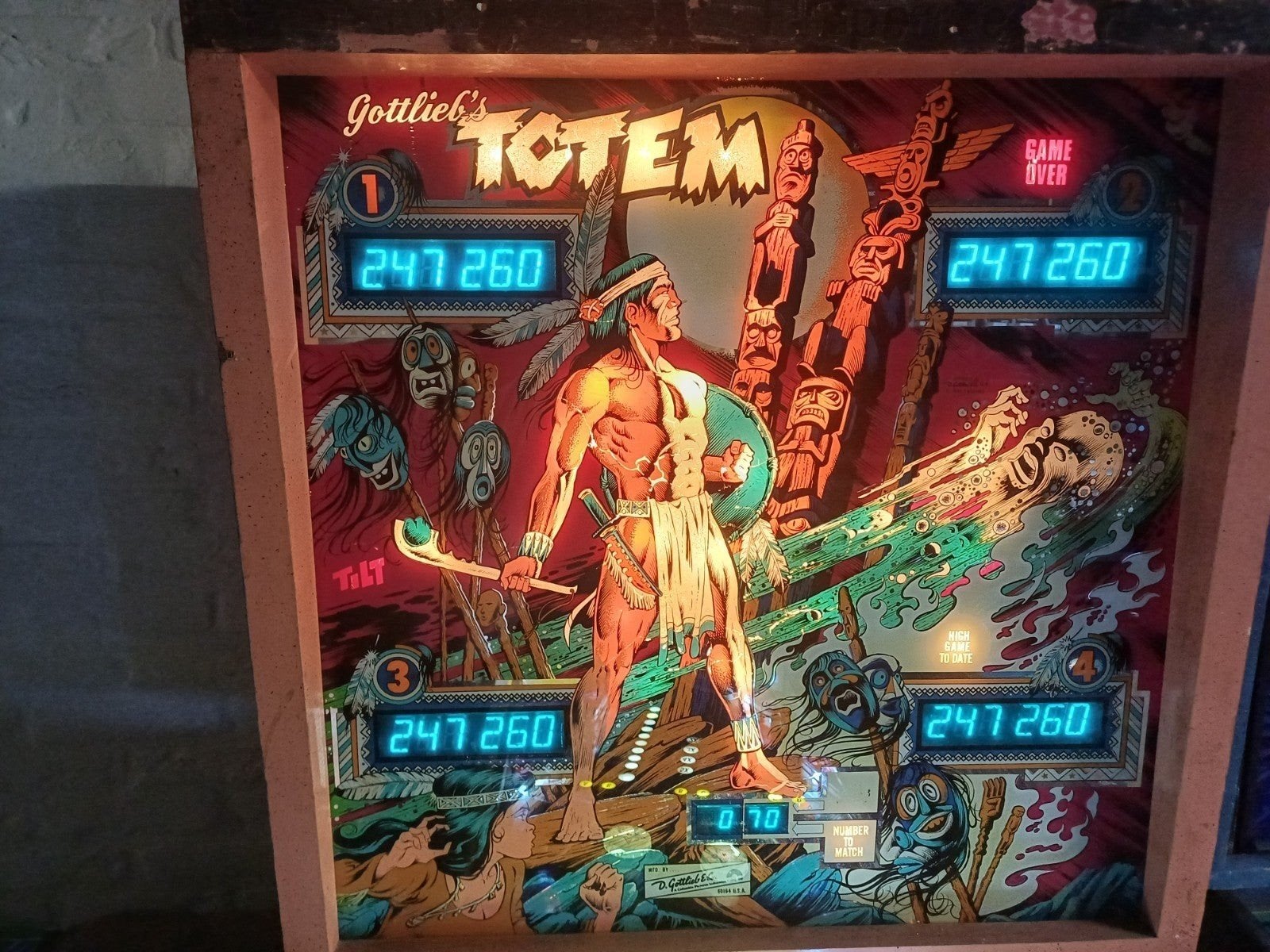 Gottlieb's Totem Flipperkast - Werkend, Ophalen, Gebruikt, Elektronisch, Gottlieb