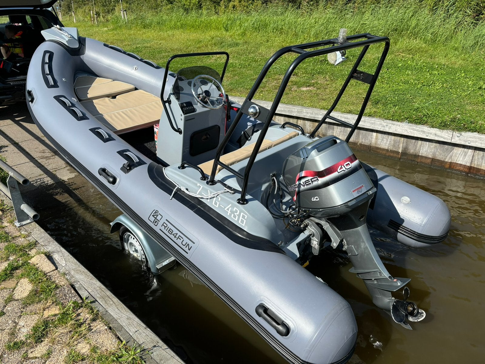 Rib 4 Fun 520 de luxe met marlin trailer (geen motor ), Watersport en Boten, Ophalen, Zo goed als nieuw, Stuurconsole, Polyester/glasvezel