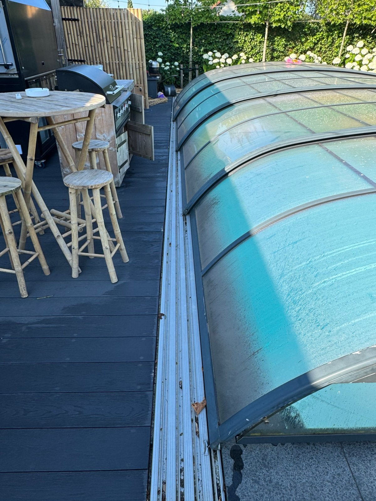 Zwembadoverkapping - Schuifbaar en Robuust, Tuin en Terras, Zwembaden, Ophalen, Gebruikt, Rechthoekig, Minder dan 80 cm