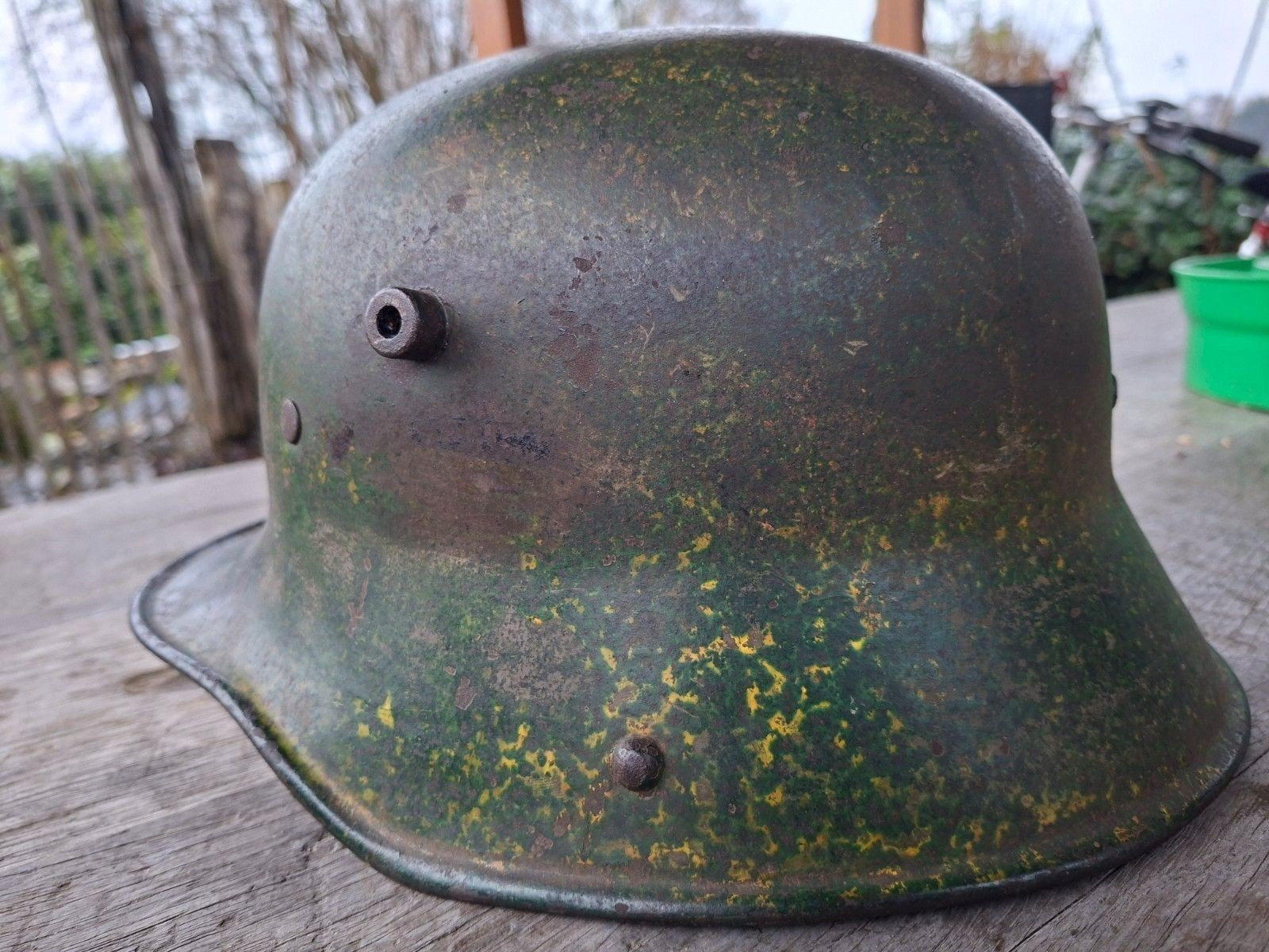 Ww1 duitse stahlhelm camouflage, Ophalen of Verzenden, Landmacht, Duitsland