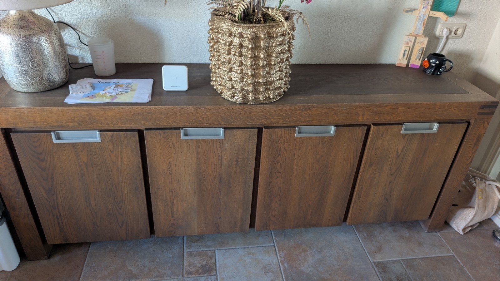 Houten Dressoir / Sideboard - 210x80x45 cm, Gebruikt, Ophalen of Verzenden, 200 cm of meer, 25 tot 50 cm