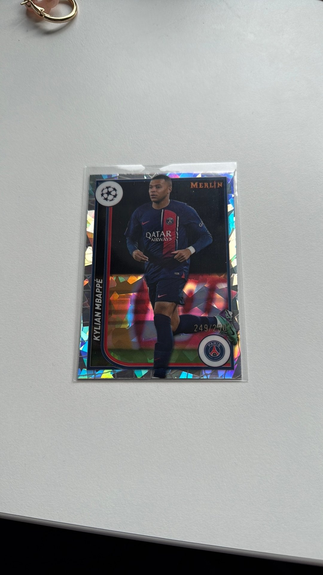 Topps Chrome Merlin Mbappe /250 PSG, Ophalen of Verzenden, Zo goed als nieuw