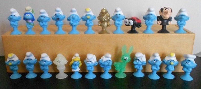 24x Zuignap - Smurfen = In 1 koop te koop voor 6,00 euro, Ophalen, Zo goed als nieuw, Verschillende Smurfen