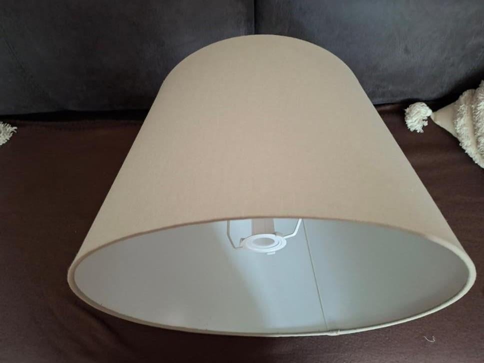 Grote LAMPENKAP ( beige )  grote & kleine fitting, 25 tot 50 cm, Beige, Rond, Ophalen of Verzenden