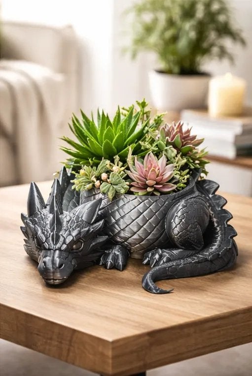 Unieke Draken Bloempot - Zonder Planten, D, Overige materialen, Ophalen of Verzenden, Overige vormen