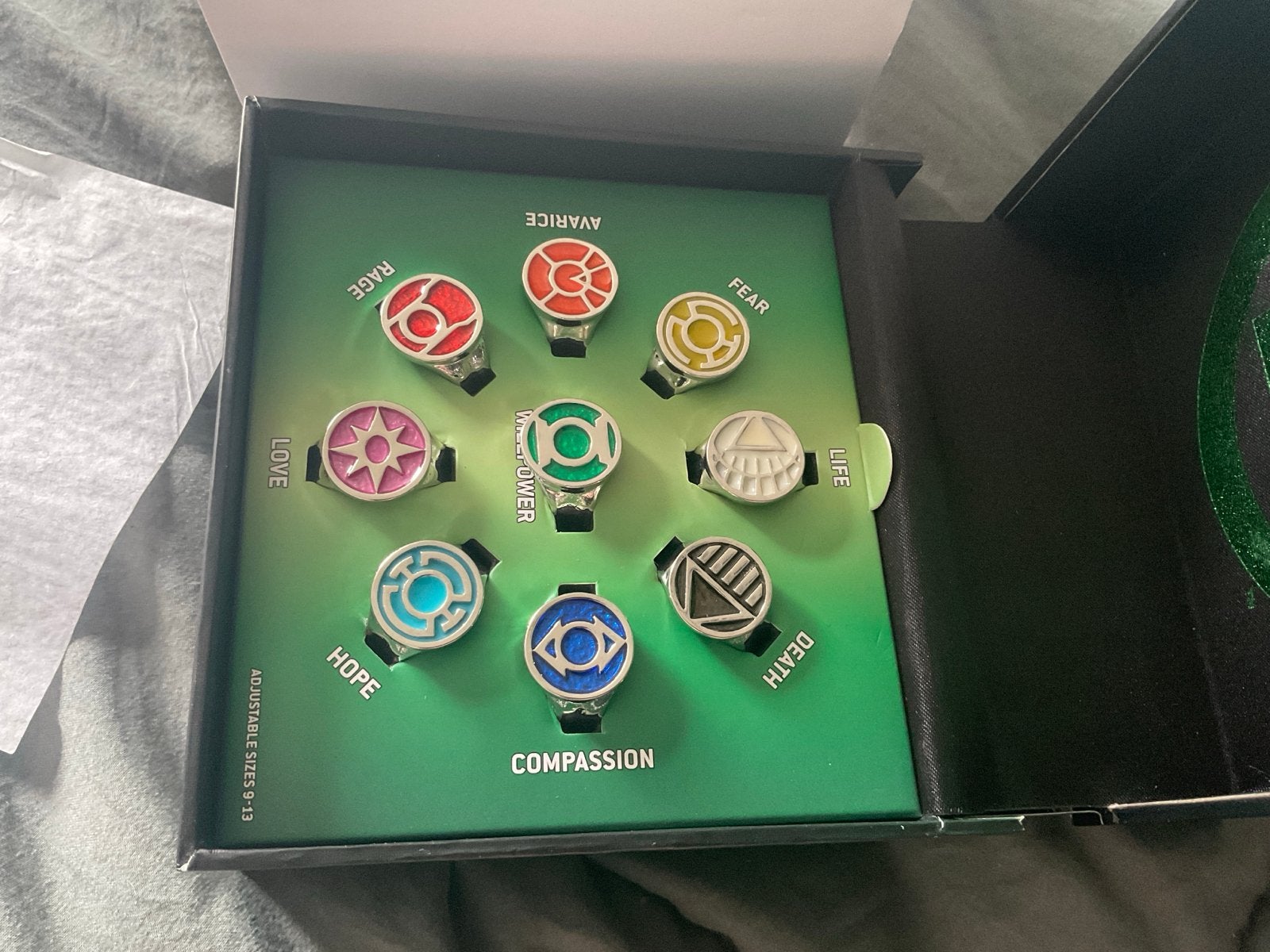 Green Lantern Corps Power Ring Set - DC Comics, Ophalen, Overige materialen, Overige kleuren, Nieuw