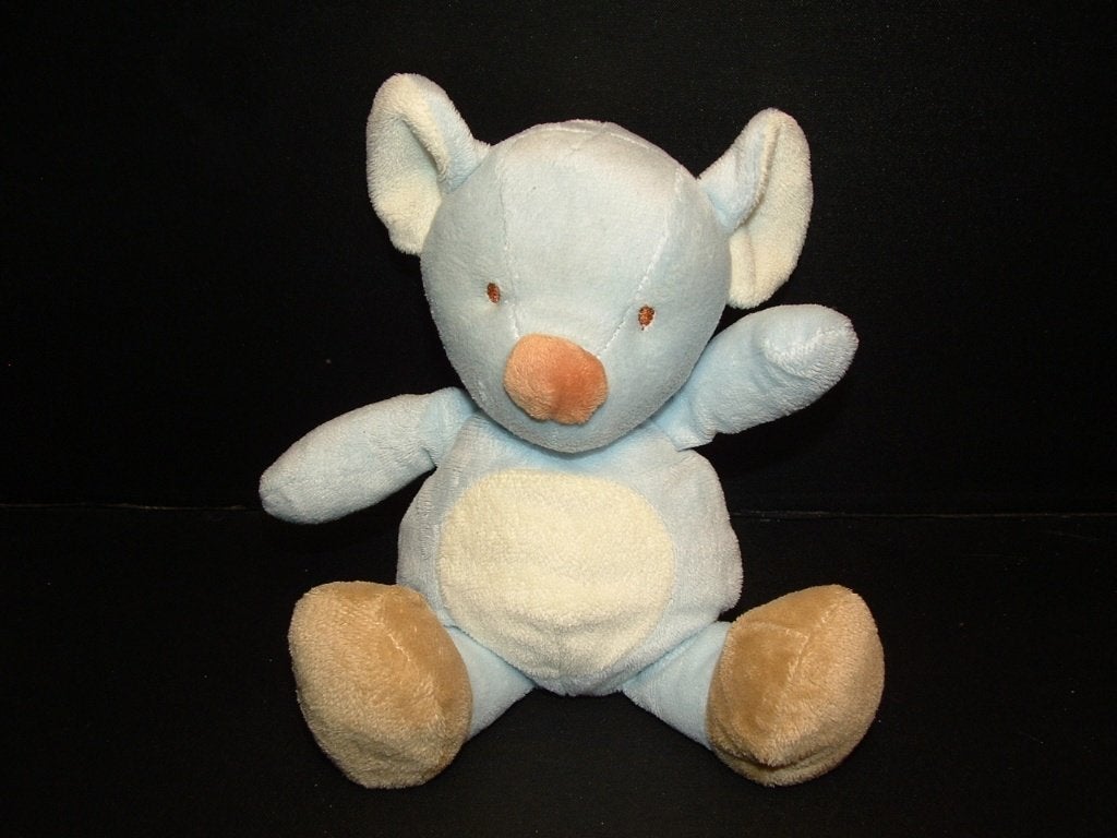 NICOTOY MUIS VELOURS LICHTBLAUW MET WIT BUIKJE EN, Kinderen en Baby's, Verzenden, Nieuw, Overige typen
