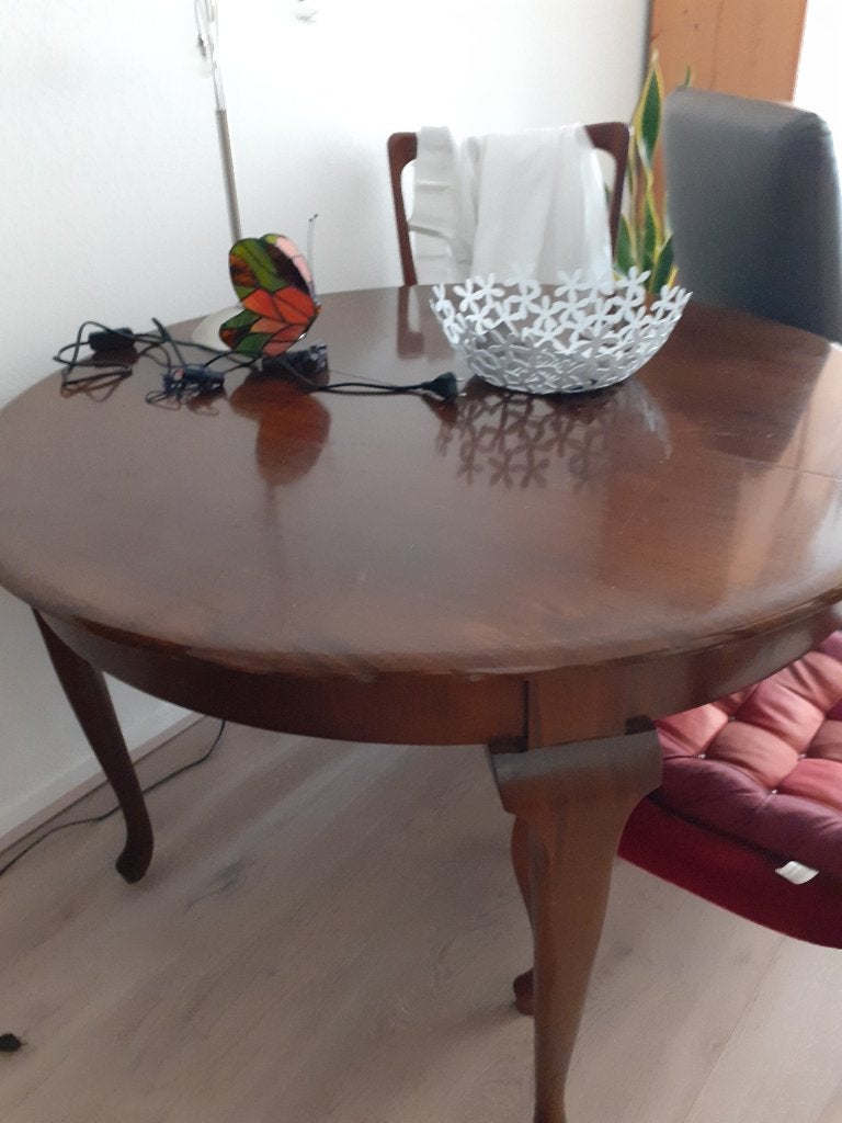 eettafel met 4 stoelen, Ophalen, Rond, 50 tot 100 cm, Zo goed als nieuw