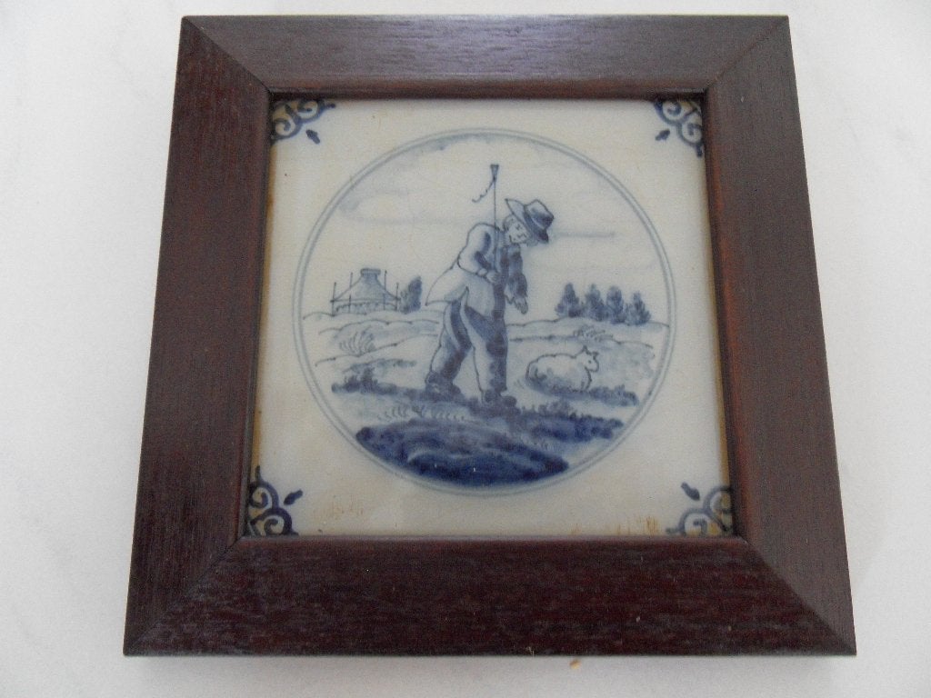 TICHELAARS MAKKUMER AARDEWERK tegeltje 18x18 cm., Ophalen of Verzenden