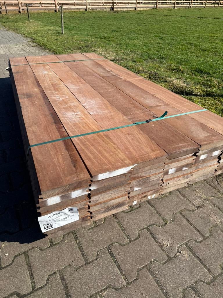 Hardhouten Azobé damwand planken, Tuin en Terras, Palen, Balken en Planken, Ophalen, Planken, Nieuw, Hardhout