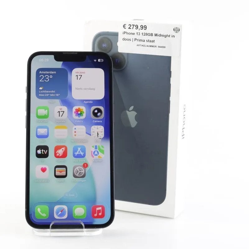 iPhone 13 128GB Midnight in doos | Prima staat, Ophalen, Zo goed als nieuw