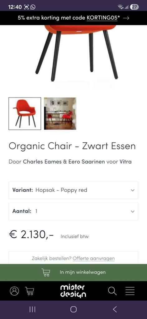 Stoelen 2x, rood, organic chair., Gebruikt, Ophalen of Verzenden, Rood, Hout