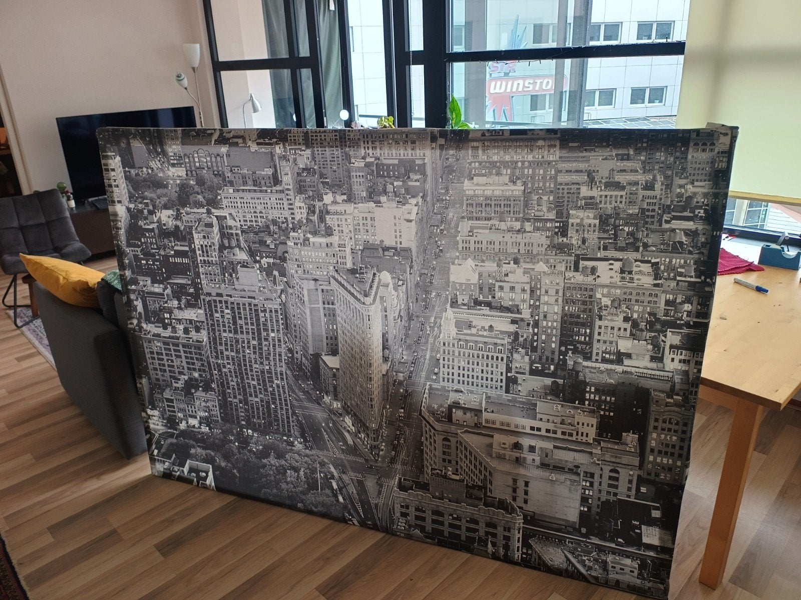 IKEA PREMIÄR Flat Iron Building New York 195x140 cm, Gebruikt, 125 cm of meer, Ophalen of Verzenden, Foto of Poster