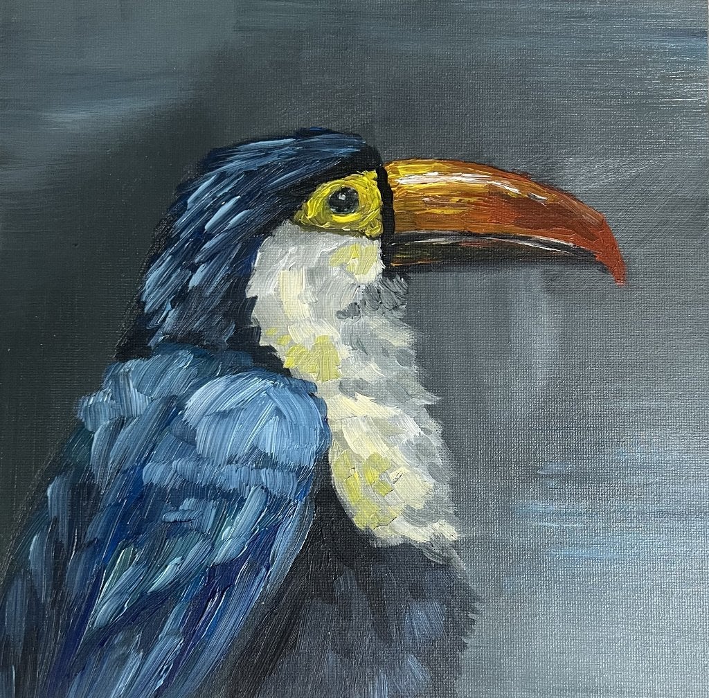 Origineel Olieverf schilderij, Paneel, Verzenden, Realistisch, Dieren