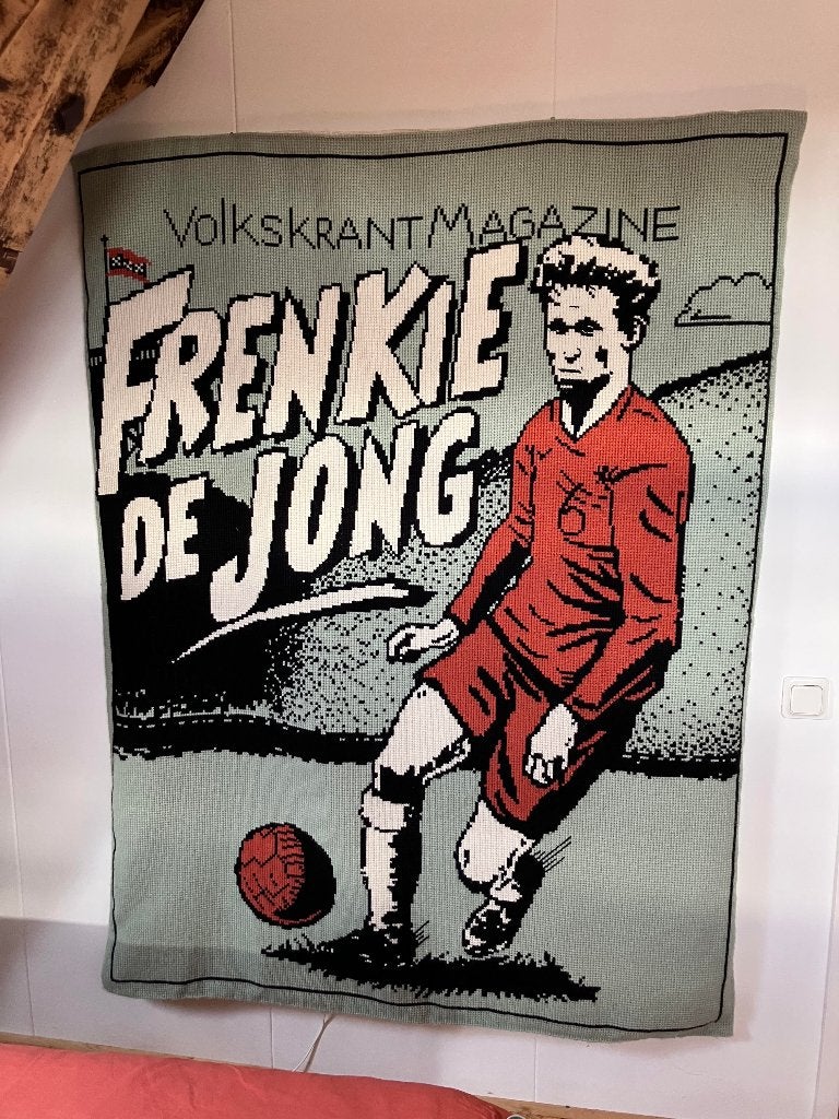 Wandkleed Frenkie de Jong, Ophalen, 100 tot 150 cm, Nieuw, 150 tot 200 cm