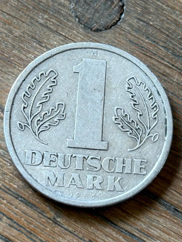 1 Mark 1956 DDR, Ophalen of Verzenden, Duitsland, Losse munt