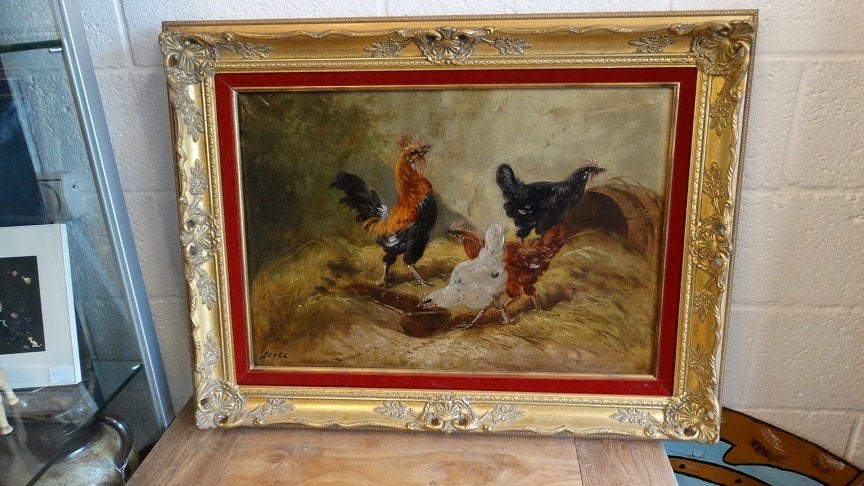 kippenschilderij "Sivel" periode 1900, Ophalen, Dieren
