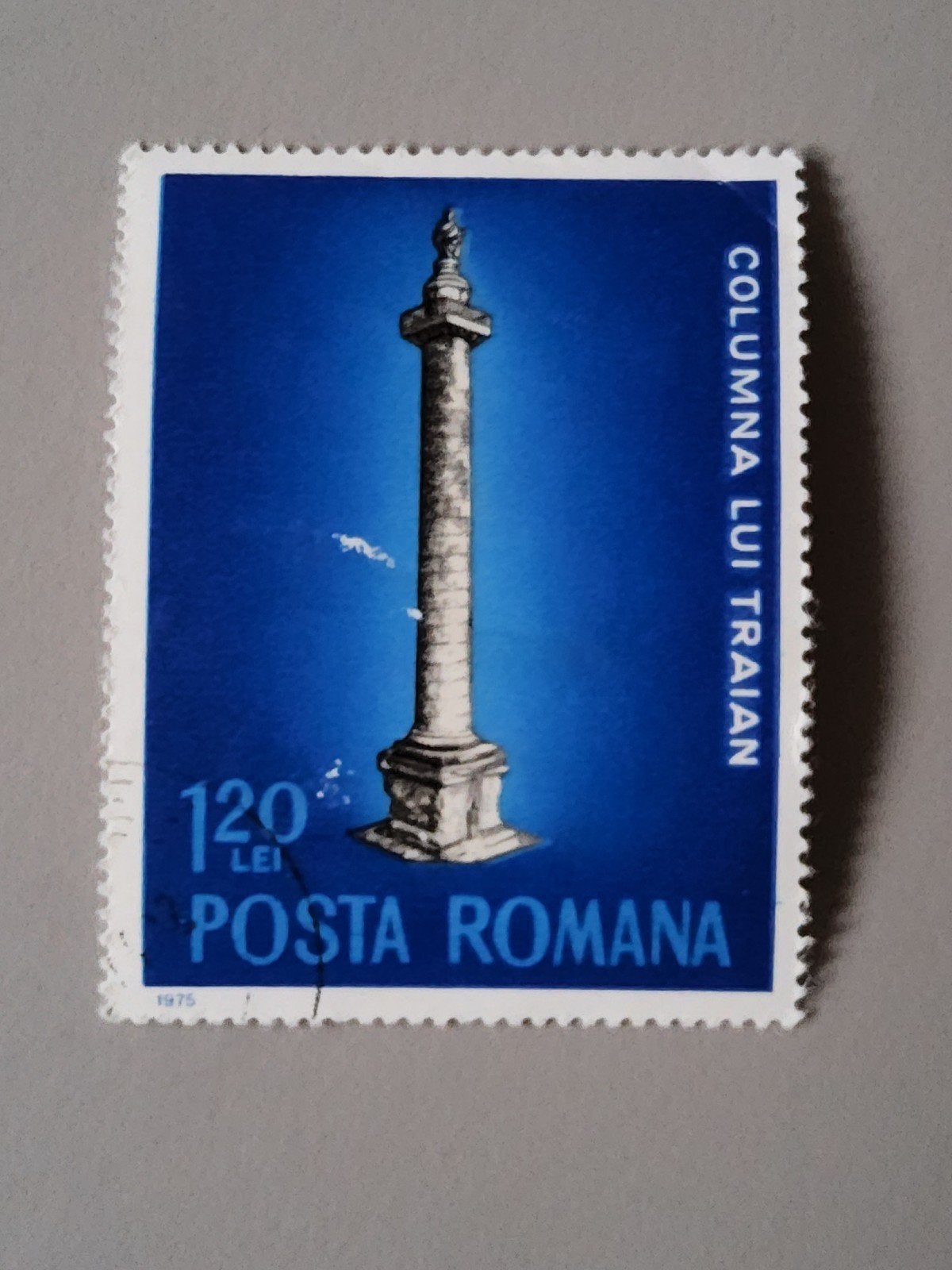 Roemeense postzegel 1975 - Columna lui Traian, Verzenden, Overige landen, Gestempeld