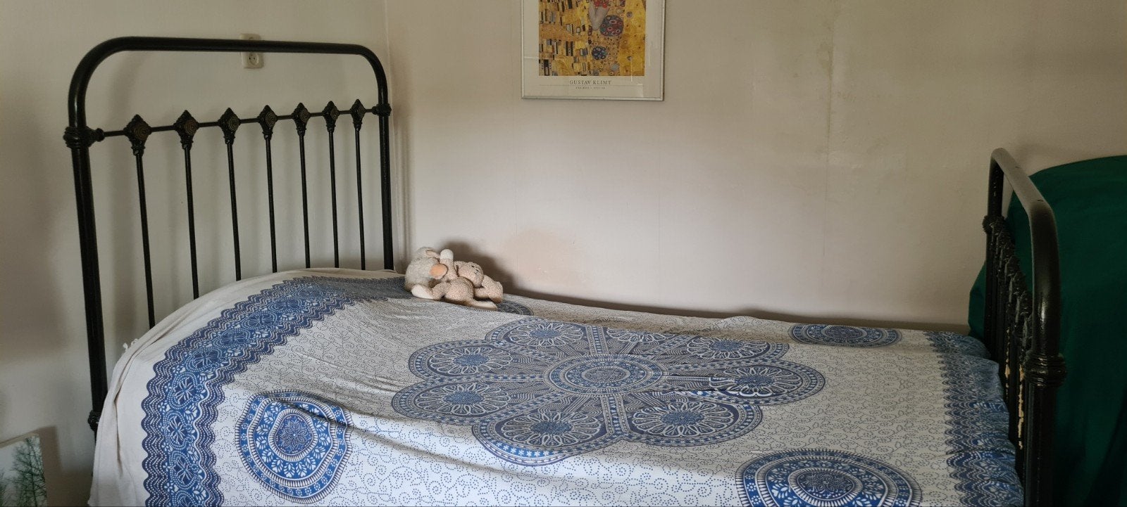 Antiek Frans Spijlenbed - Gietijzer met Messing Details, Antiek en Kunst, Antiek | Meubels | Bedden, Ophalen