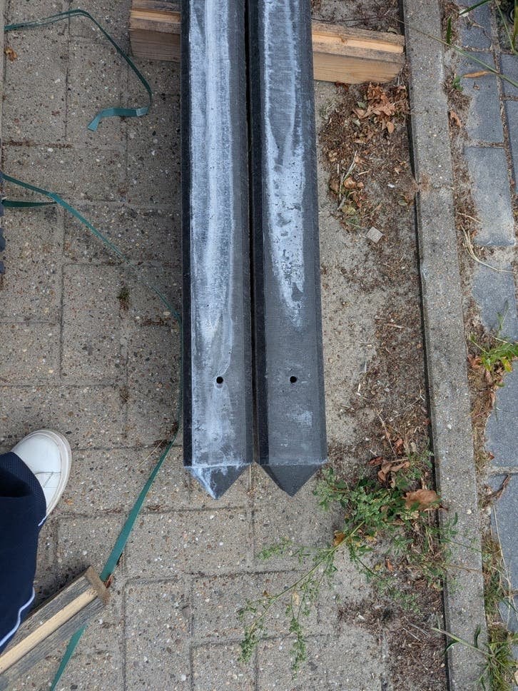 2x B-keuze betonpaal, antraciet 10x10x280 cm, Ophalen, Overige materialen, Minder dan 3 meter, .