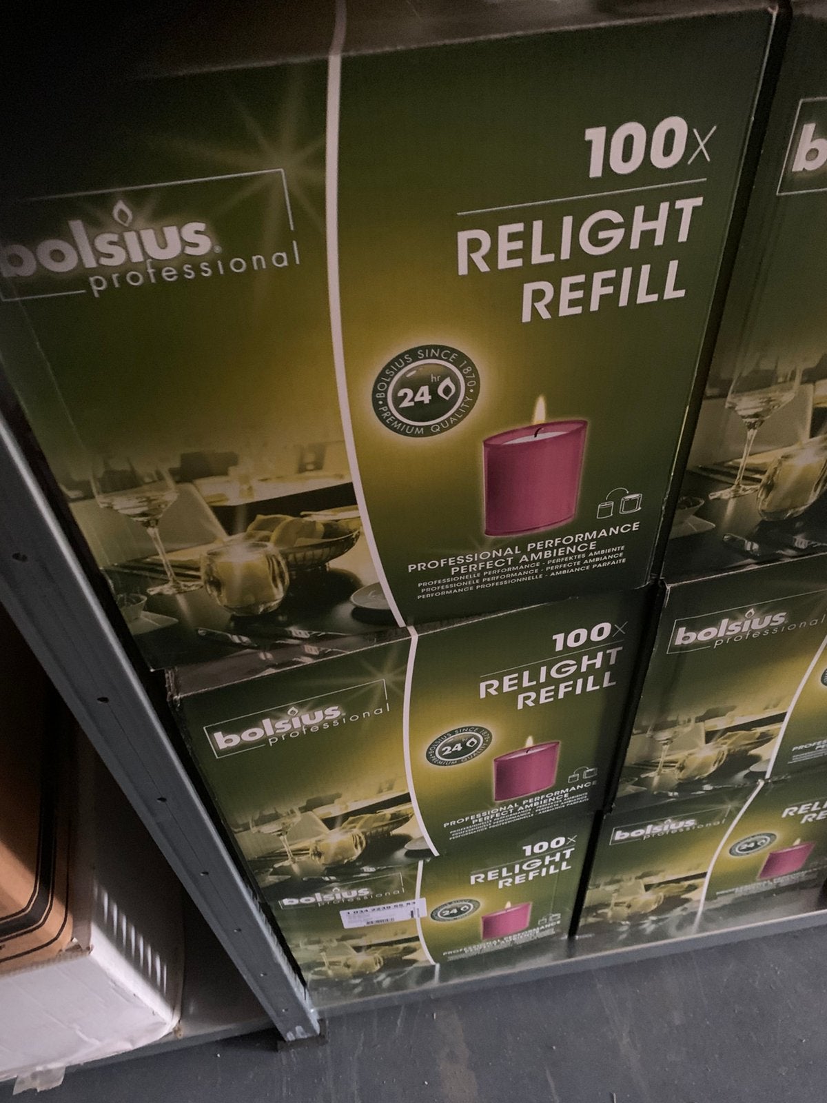 Bolsius navulkaarsen paars , doos x 100 stuks, Ophalen, Nieuw, Paars, Kaars
