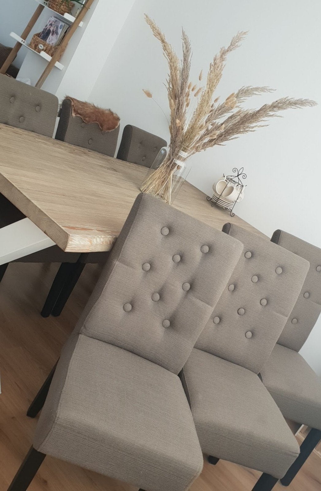 Echt houten set eettafel + salontafel + 6 stoelen - Haco, Huis en Inrichting, Tafels | Eettafels, Ophalen of Verzenden