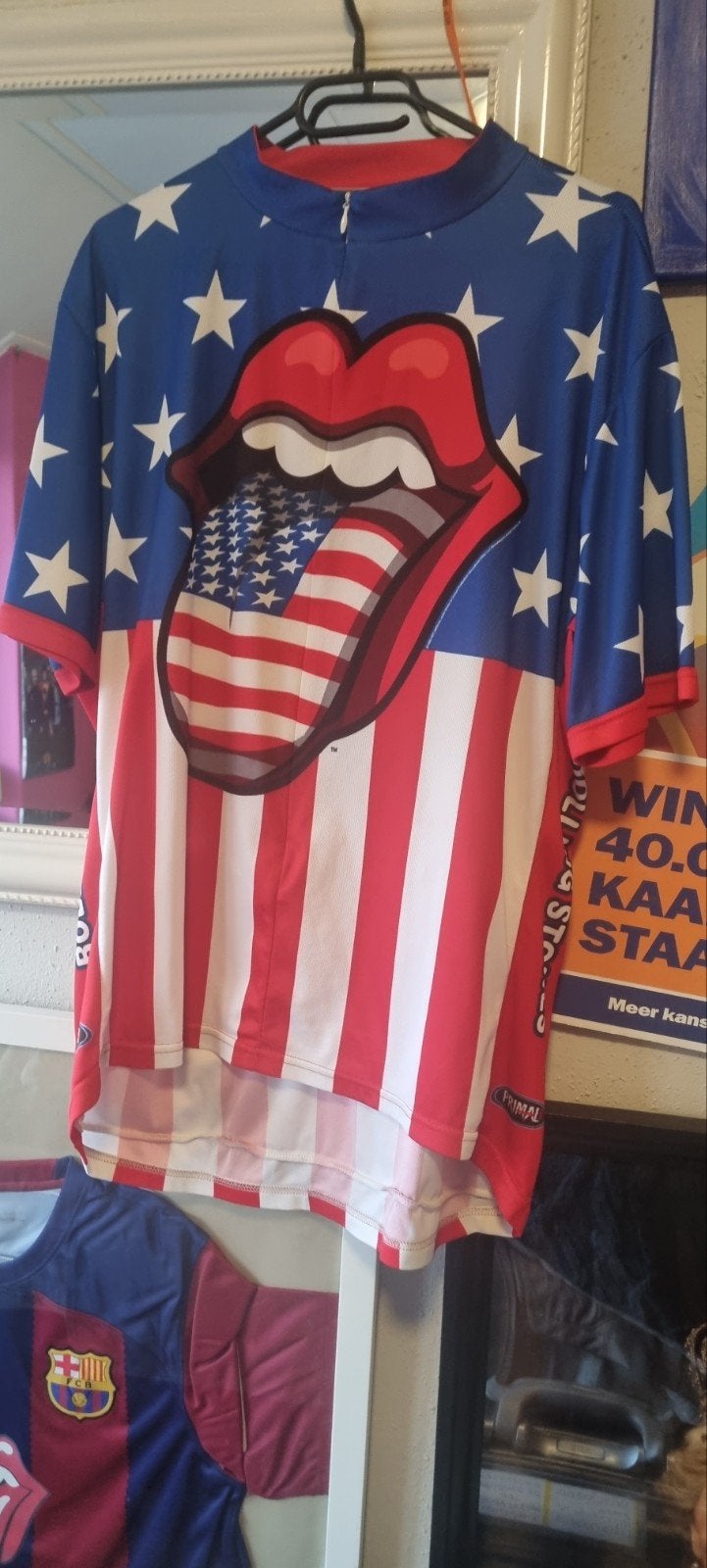 Rolling Stones Fiets Shirt - USA Vlag Design, Primal, Meerkleurig, Overige maten, Ophalen of Verzenden