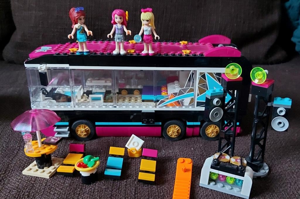 Lego Friends Popster Tourbus 41106 met Minifiguren, Lego, Compleet, Friends, Ophalen of Verzenden