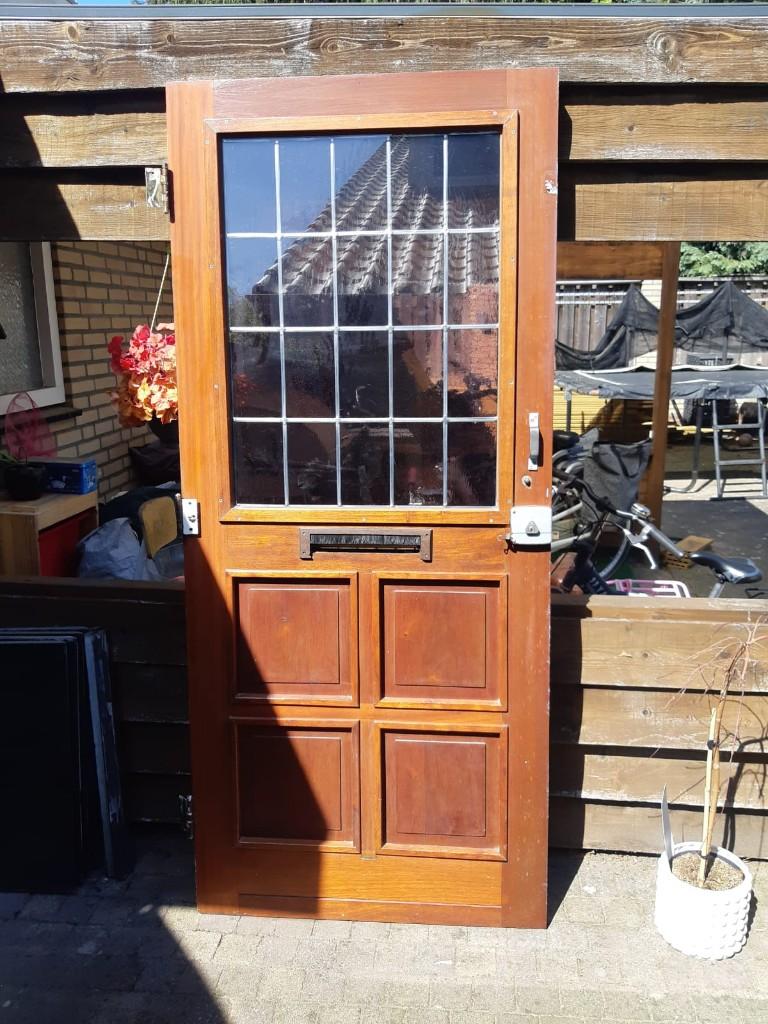 Hardhouten voordeur, Ophalen, Gebruikt, 80 tot 100 cm, Buitendeur