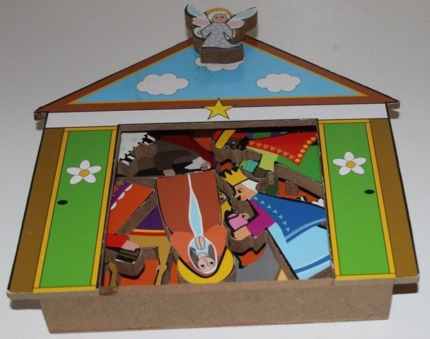 Houten kerstgroep voor kinderen - 107238, Diversen, Ophalen of Verzenden, Gebruikt