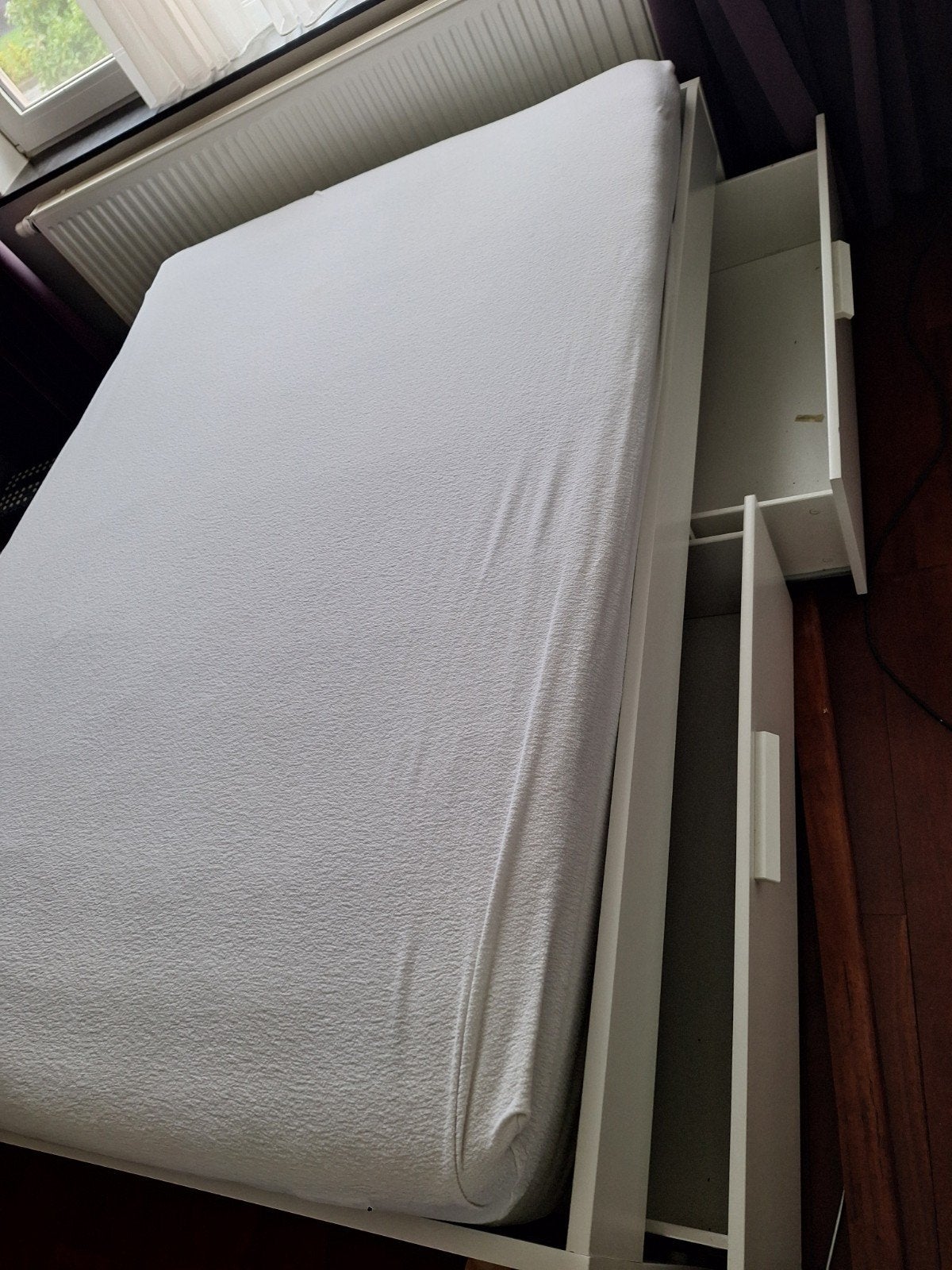 IKEA BRIMNES bed 140x200, Ophalen, Gebruikt, Wit, Tweepersoons