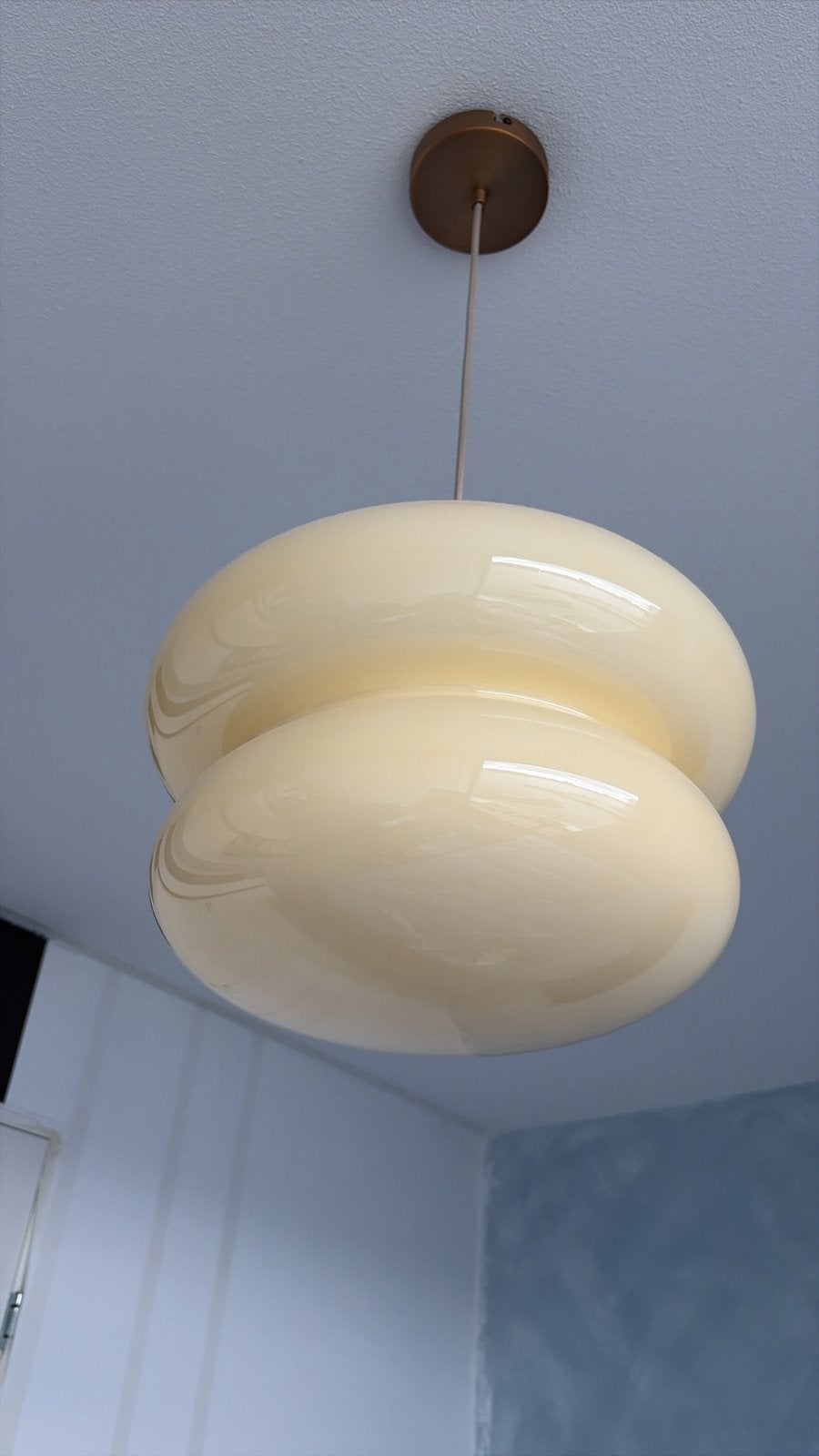 Westwing Baya Hanglamp van Opaalglas - Lichtgeel, Ophalen of Verzenden, Zo goed als nieuw, Glas, E27 (groot)