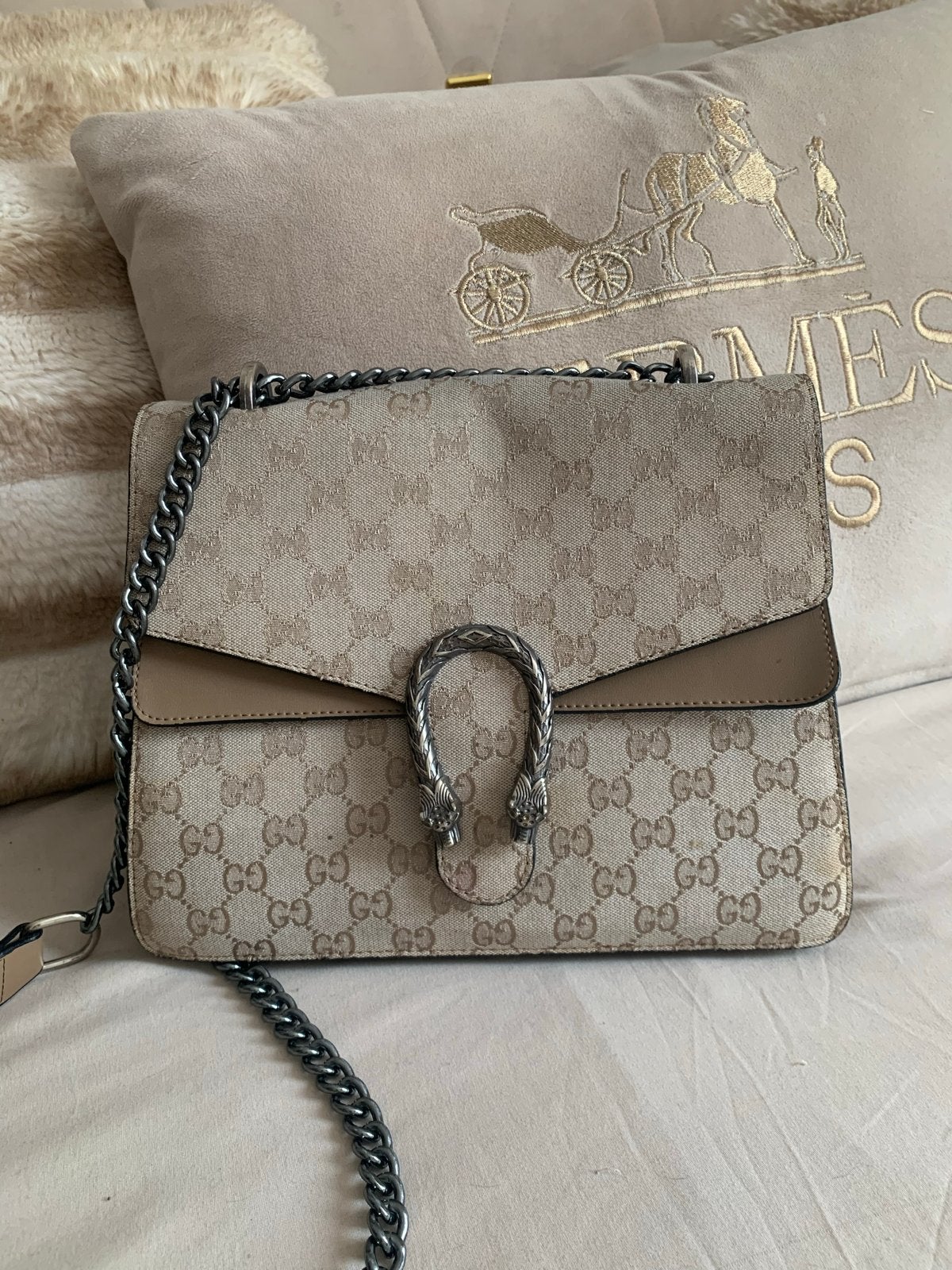 Gucci Dionysus schoudertasje, Ophalen of Verzenden, Gebruikt, Beige, Schoudertasje