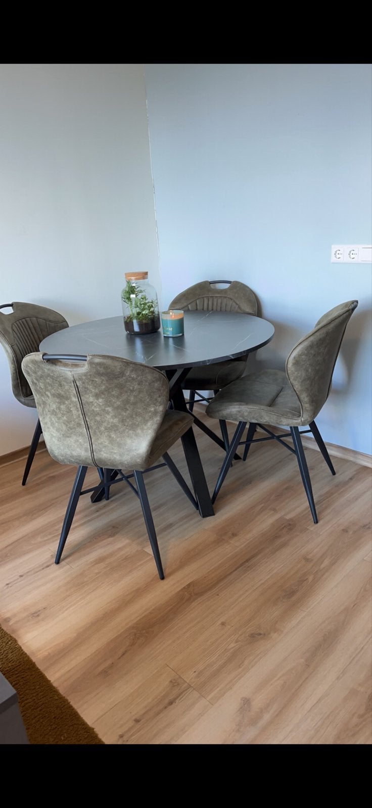IKEA Mariedamm ronde tafel marmerlook 105cm, Huis en Inrichting, Tafels | Eettafels, Ophalen, Overige materialen, Gebruikt, 100 tot 150 cm