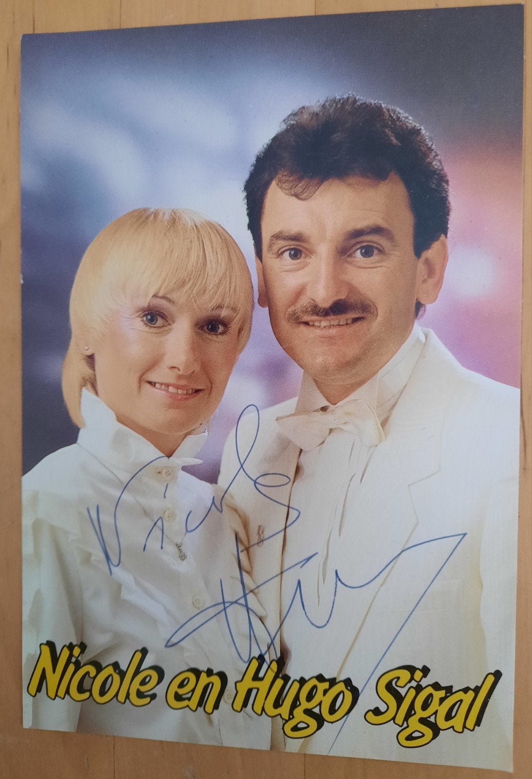 Gesigneerde foto Nicole en Hugo Sigal - Story, Ophalen of Verzenden, Gebruikt, Foto of Kaart, Gesigneerd