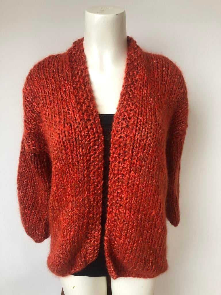 Kiro by kim oranje openvallend wollig oversized vest, Maat 42/44 (L), Nieuw, Oranje, Ophalen of Verzenden