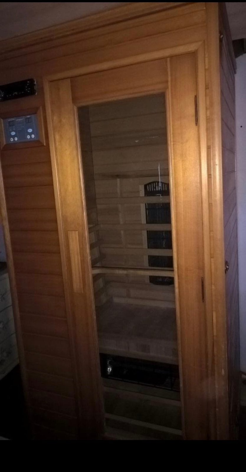 Infraplus infrarood sauna hout, Ophalen, Gebruikt, Complete sauna